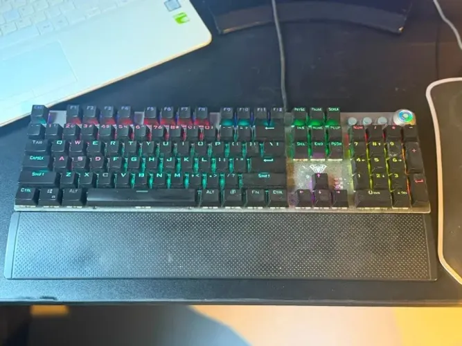Teclado Mecânico Gamer Aula F2058F2088 RGB Switch Blue - Ler Descrição