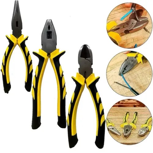 Kit 3 Alicates 6? Aço Forjado Corte Universal e Bico Profissional