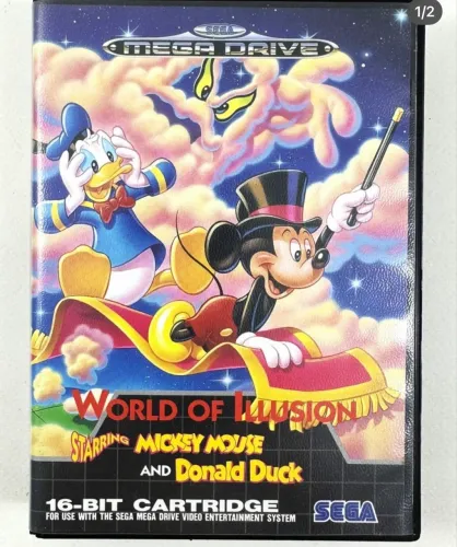 Wolrd of ilusion mega drive original com manual e capa 