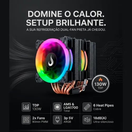 Air Cooler ARGB - Eficiência e Estilo para o Máximo Desempenho! 