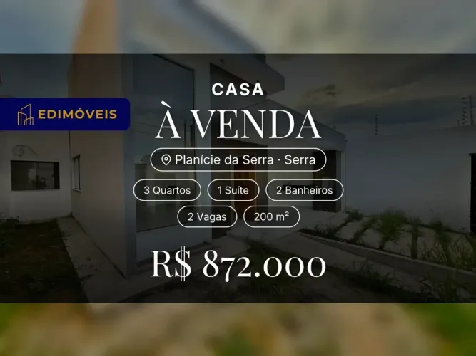 Planície da Serra| Casa 3 quartos com churrasqueira, venha conhecer!