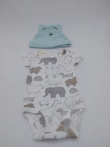Body + Touca Recém Nascido Bebê Carter S Tm. Rn 