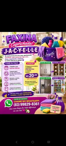 limpeza doméstica, apartamento, salas comercias, áreas de lazer, escritório.