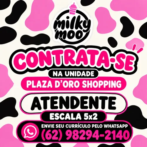 Milky moo plaza doro shopping está contratando escala 5x2