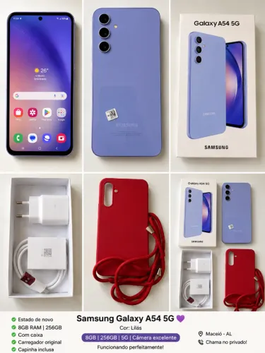 Samsung Galaxy A54 5G 256GB 8GB RAM Lilás | Estado de Novo