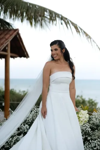 Vestido de Noiva Nobre Elegancy | Crepe | Sob Medida + Véu