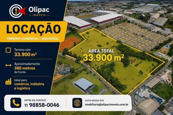 TERRENO PARA LOCAÇÃO COM 33.900 m² - 2,5KM DA RODOVIA PRESIDENTE DUTRA
