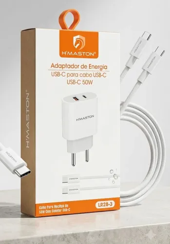 Carregador Ultra Rapido 50W H'Maston LR28-3 Duplo Type C