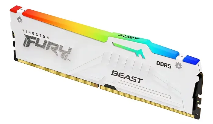 Memória Ddr5 Kingston Fury Beast, Rgb, 32gb, 6000mhz, Branco