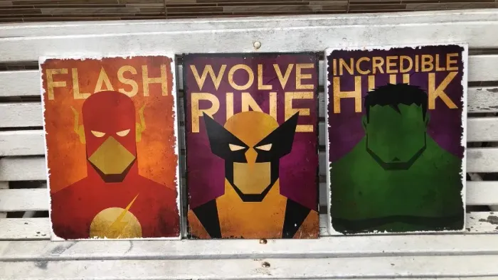Conjunto 03 quadros decorativos Marvel