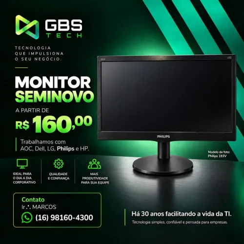 Monitores seminovos 19.5"
