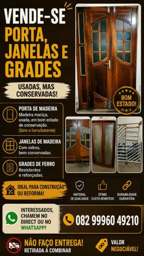 Vendo , portas , janelas e grades usados.