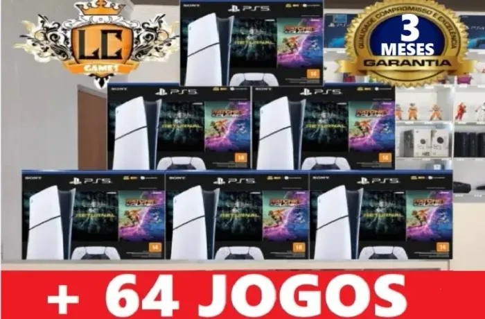 PS5 SLIM 1TBº DIGITAL COM: 64 JOGOS + GARANTIA O6 MESES ( LOJA FISICA BH )