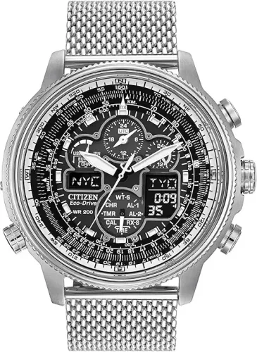 Citizen Relógio piloto masculino Promaster Navihawk A-T Eco-Drive, cronógrafo, indicador d