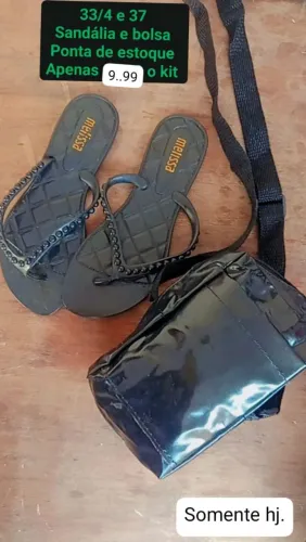 Kit sandália e bolsinha porta de estoque por apenas 9.99