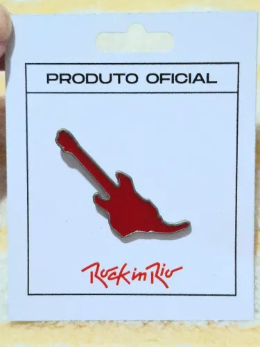 Pin guitarra vermelho Rock in Rio 2022