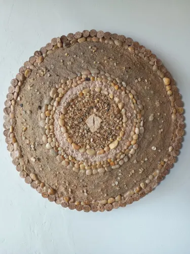 Portal da Prosperidade 60cm - Arte Orgânica com Pedras e Areia Rara