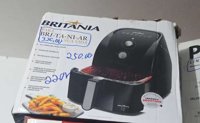Air Fryer Britânia 5,5L 1500W - Cerâmica Redstone
