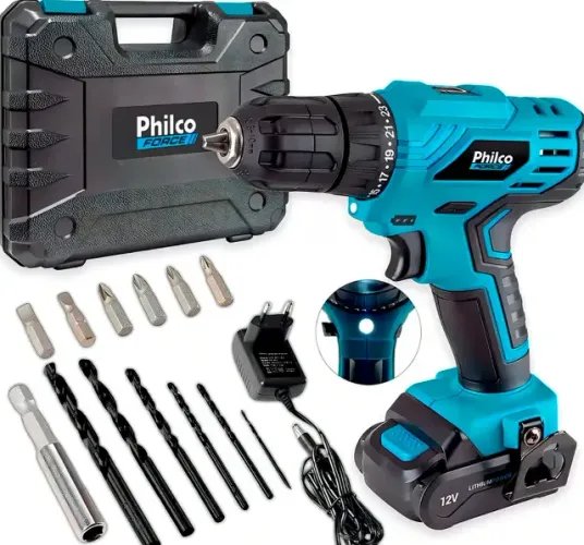 Parafusadeira E Furadeira Philco Force Speed Control 12V - Bivolt