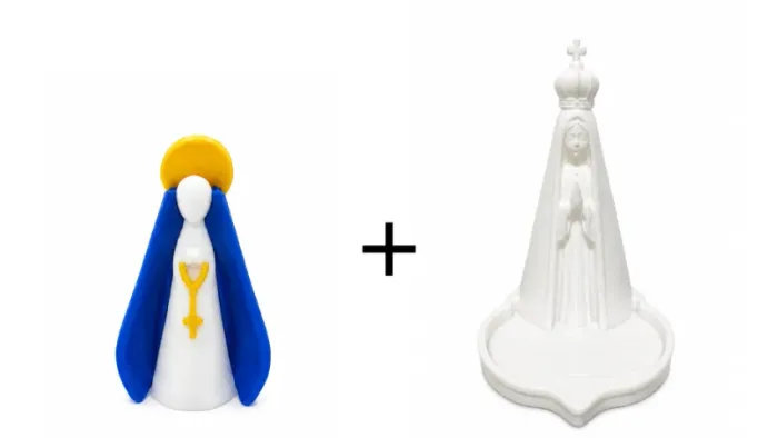 Kit 2 Imagens Religiosas Nossa Senhora Aparecida e Nossa Senhora de Fátima Presente