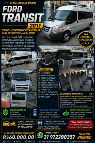Ford Transit Furgão 3550 2.4 Tdci Longo Dies. 2011