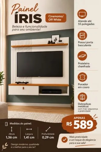 Painel Iris  ate 55 polegadas gett móveis