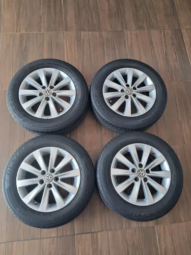 RODAS  POLO 15" 5X100/PNEUS DUNLOP 90% 185/65R15 /DIVIDO EM ATÉ 12X NO CARTÃO