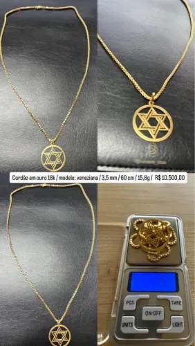 Cordão e pulseira de ouro 18k de procedência