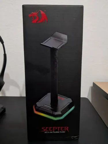 Suporte para Headset e Hub USB Redragon Scepter Preto