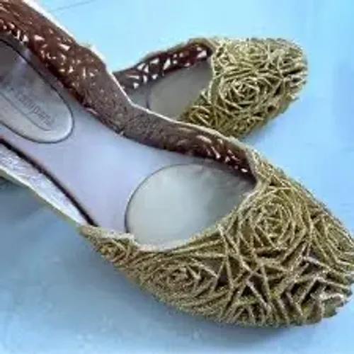 Melissa Campana Flowers glitter dourada - 39/40