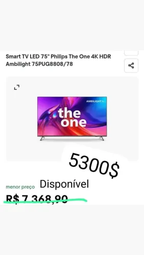 Tv ambilight 75 polegadas 4 k