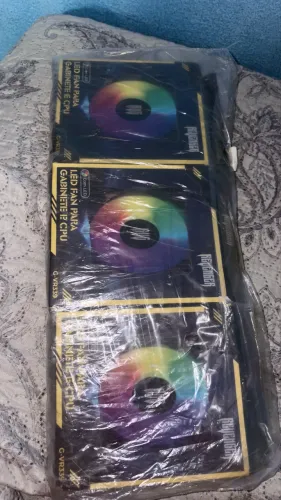 Kit 3 Fans RGB LED 120mm para PC - Novos