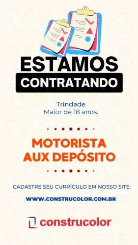 VAGAS ABERTAS CONSTRUCOLOR TRINDADE