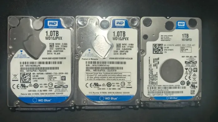 3 HD's 2.5 Notebook WD Blue 1TB - 100% Saudáveis