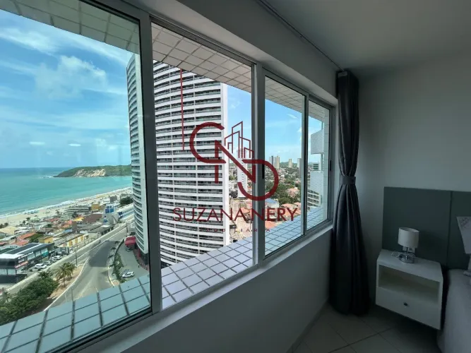 Apartamento a venda mobiliado, andar alto, vista mar em Ponta Negra - Natal