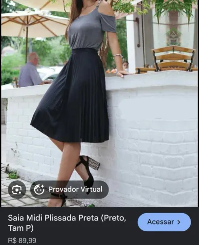 Saia plissada preta | Veja mais peças no perfil