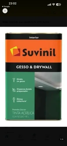 TINTA SUVINIL GESSO E DRYWALL 18L