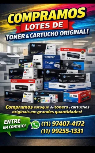 Compramos Cartuchos, Toners e Tintas Originais Novos