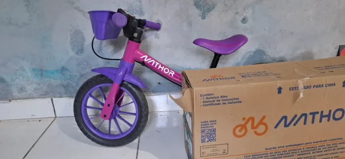 Bicicleta de Equilíbrio Infantil Nathor Aro 12 - Rosa