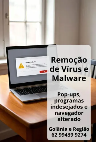 Remoção de Vírus, Malware e Pop-ups em PC em Goiânia