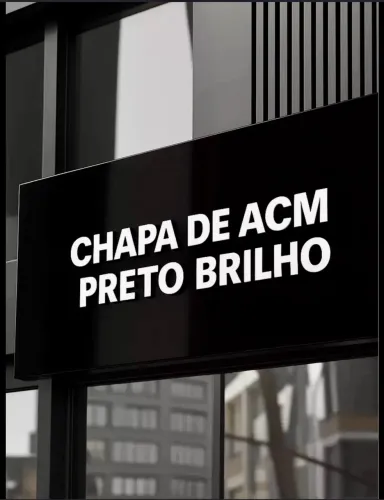 Placa painel em ACM já com a estrutura em alumininio 