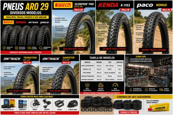 Pneu Aro 29 MTB Kenda Pirelli Ontrack Bike Trilha Passeio