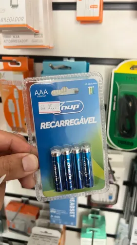 Pilhas palitos recarregáveis - Knup - Kit com 4 AAA