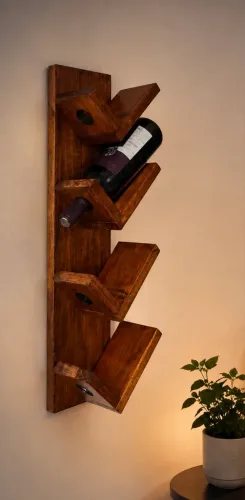 Suporte madeira para 4 garrafas de vinho