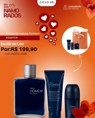 Kit presente natura Homem Essence dia dos Namorados 