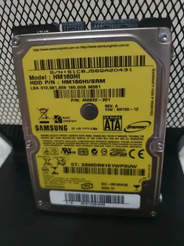 HD Samsung 160GB Modelo: HM160HI 2,5 polegadas
