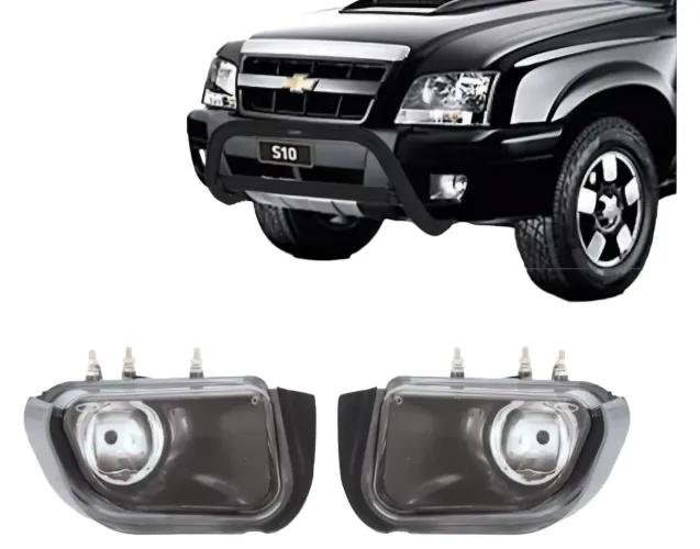 Par Farol Milha Máscara Negra S10/Blazer 2001 a 2011