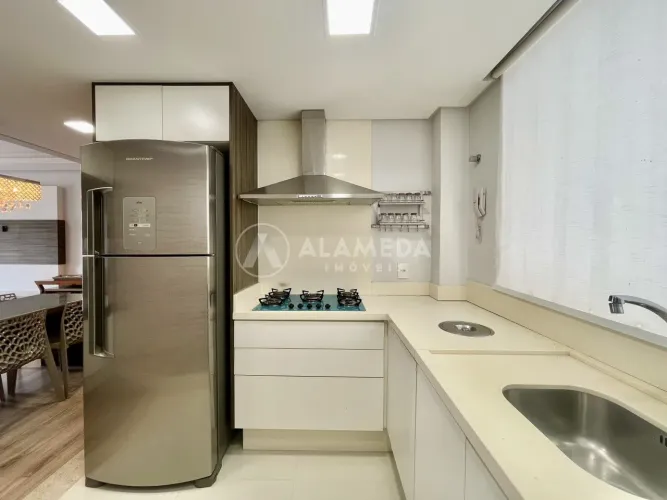 APARTAMENTO MOBILIADO, 1 SUÍTE MAIS UM QUARTO, BAIRRO GARCIA, CONDOMÍNIO COMPLETO