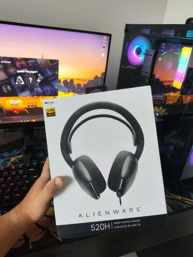 Headset Gamer Alienware AW520H com Fio, Dolby Atmos Áudio Espacial !