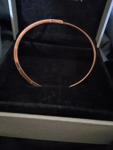 Lindo Bracelete na cor Rosê em Prata 925 e Zircônias - 19cm